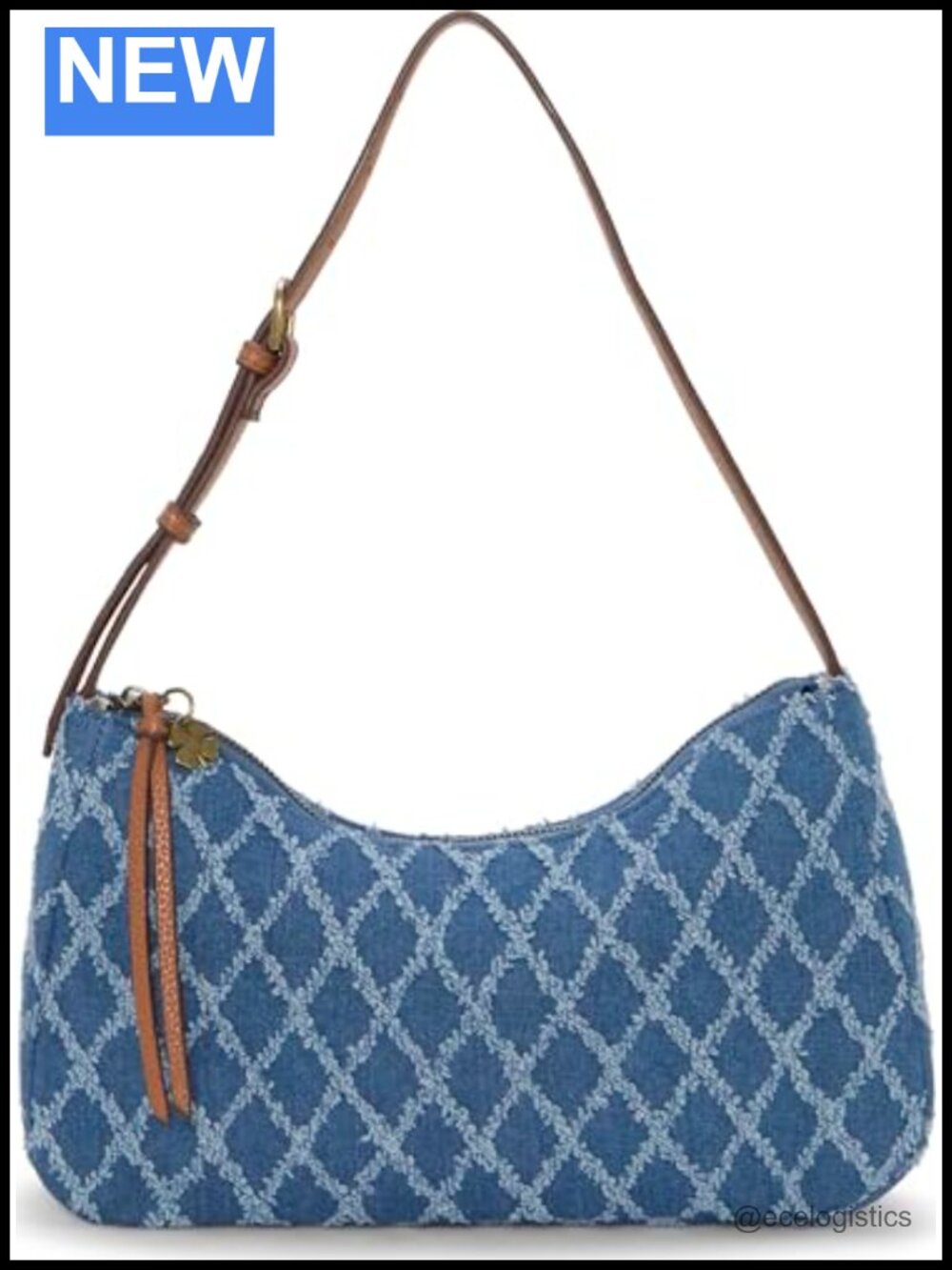 Lucky Brand Pira Small Shoulder Bag Hobo Floral Denim Cotton